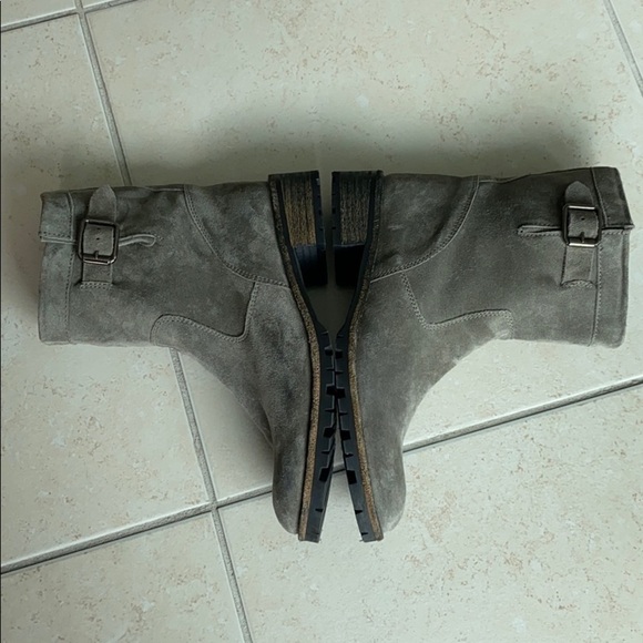 Elyse Walker Grey Suede Moto Boots. - Picture 4 of 7